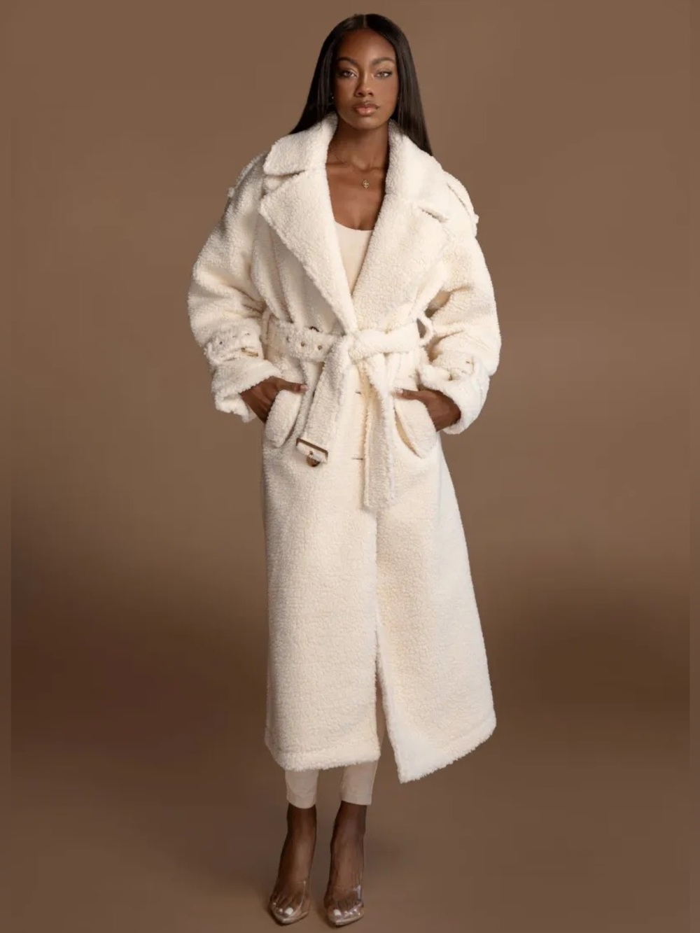JLUXLABEL Ivory Roxanna Coat - Size S/M